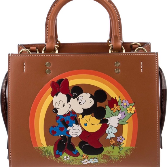 Coach Handbags - Disney x Coach Mickey & Minnie Kissing Rainbow Rogue